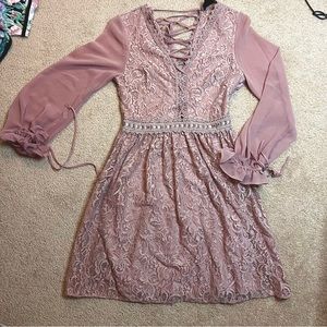 SOLD Topshop Dusty Rose Cocktail Dress